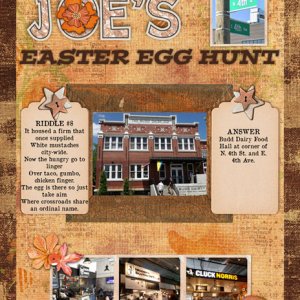 Joe's Easter Egg Hunt Riddle #8