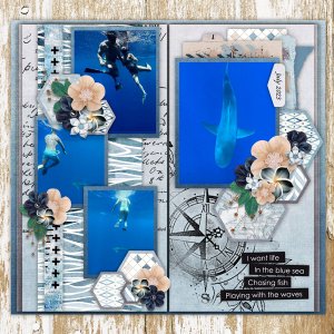 Travelers Notebook  Getaway 1 Temp #3-Miss Fish Lets Go Sailing-CarolW