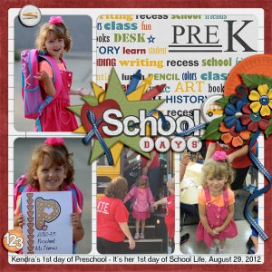 Kendra's 1st day of Preschool