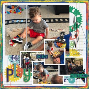 Jaxon working a puzzle with Papa Scott 10.8.2021