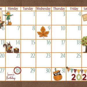 October 2024 Calendar - Bottom Page