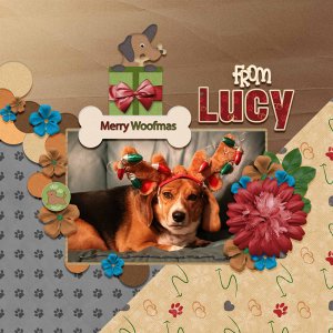 Layout featuring: I Believe in Santa Paws and Mrs. Claws by Adrienne Skelto