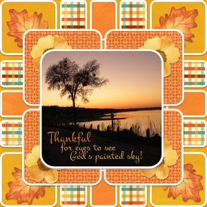 Thankful for eyes to see God's painted sky!