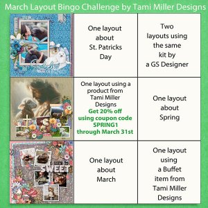 March 2024 Layout Bingo Card