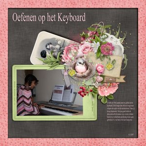 practising on the keyboard