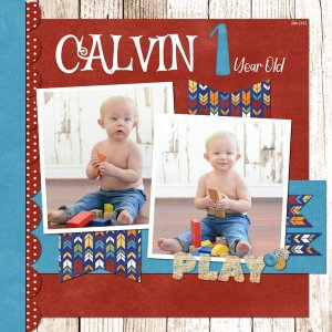 Calvin One Year Old: Blocks 1-15-16: Page 1