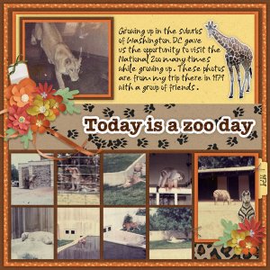 Vacation Album Sightseeing 1 Temp #4-Miss Fish Going Places Zoo-Memory Mosa