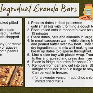 Granola Bars Recipe Card