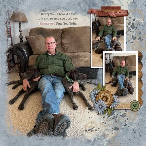 Scott with GSP pups (9 months) 11.26.2023