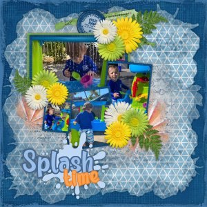 Inky Edges 1, Faded Backgrounds,  Layered Summer Titles with  Spring Blooms
