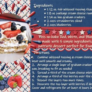 No-Bake Red, White + Blue Icebox Cake
