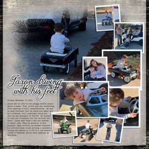 Jaxon enjoying his car that Papa Scott made him - 11.13.2022