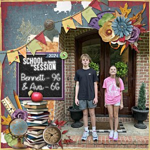 Bennett and Ava first day of school