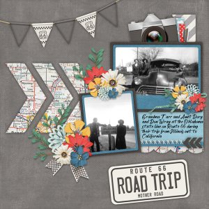 Crisp Days Template #3-Miss Fish with Historic Route 66-Magical Scraps Galo