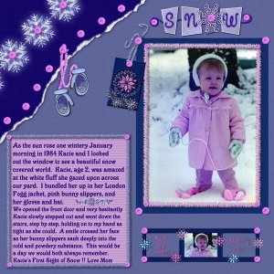 Kacie first site of snow 1983