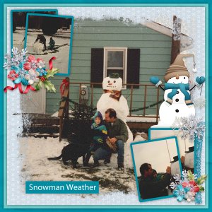 Merry Moments Masks 4 Temp #1-Miss Fish with Winter 4 Snowman-ScrapbookCraz
