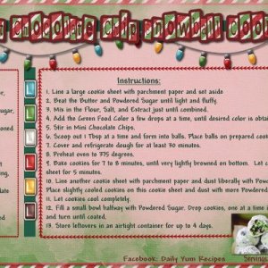 Mint Chocolate Chip Snowball Cookies