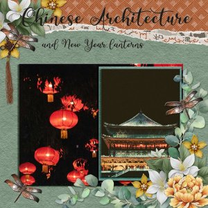 Chinese architecture and New Year lanterns