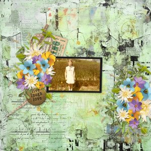 New Journey April-CarolW with her Piling Up The Memories Template