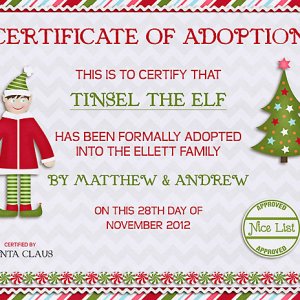 Elf On Shelf Certificate