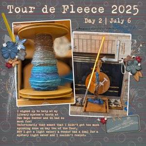 Lightsabers and Handspinning - Tour de Fleece 25 day 2