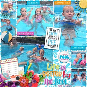 Grandkids Pool Party at Mel Mel's
