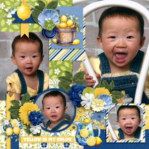 {Blueberry Lemonade} Digital Scrapbooking Kit by Twin Mom Scraps and {Picture Perfect 313} Digital Scrapbooking Template by Aprilisa Designs