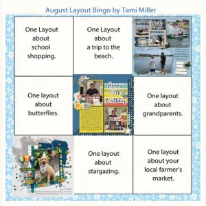 2025 August Layout Bingo Challenge Card