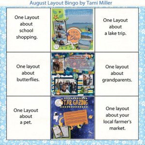 2025 August Layout Bingo card