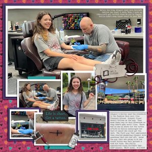 Abigail got her 1st tattoo (cross) Las Vegas - 09.02.2025