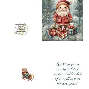 Santa Christmas greeting card--outside & inside.