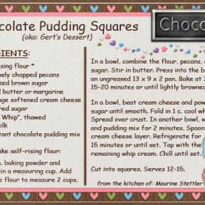 Chocolate Pudding Squares