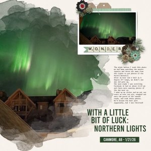 Aurora Borealis in Canmore, AB on Karen's 50th trip