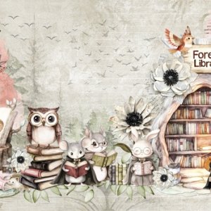 Bookish Woodland Creatures Playing Mat