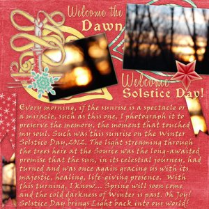 Welcome Solstice!