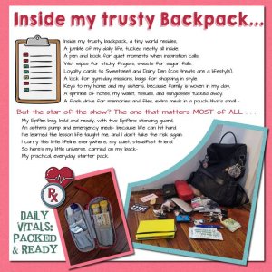 Inside my trusty backpack
