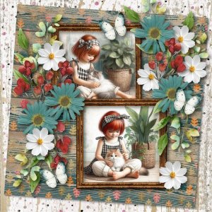 girl and cat scraplift