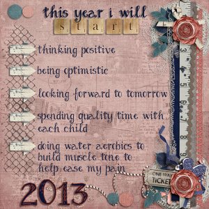 This year I will start: