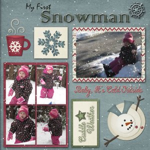 Gracie's first snowman