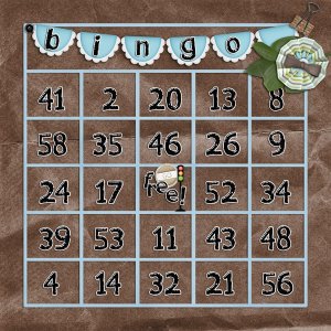 yabby bingo card
