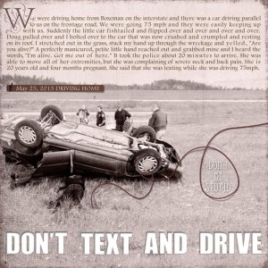 DON'T TEXT AND DRIVE