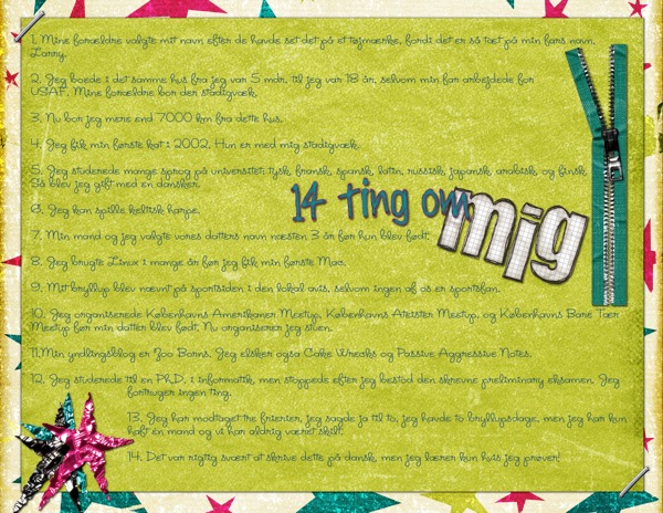 14 ting om mig (14 things about me)