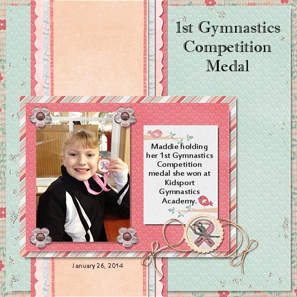 1st Gymnastics Competition Medal Jan 2014