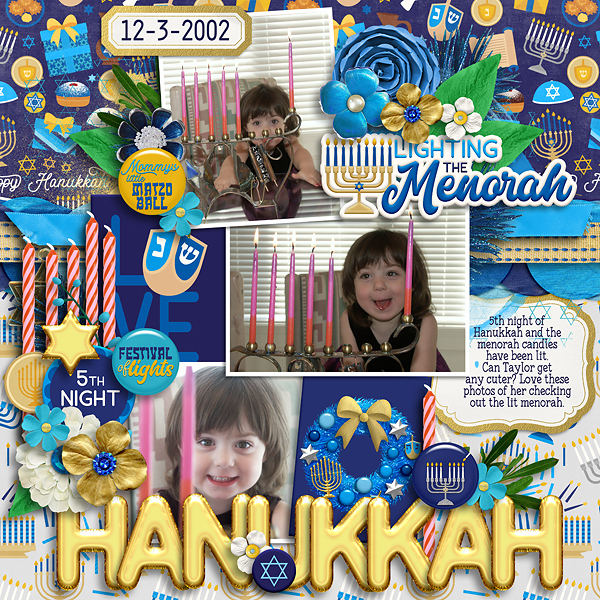 2002 Hanukkah Candles Fifth Night