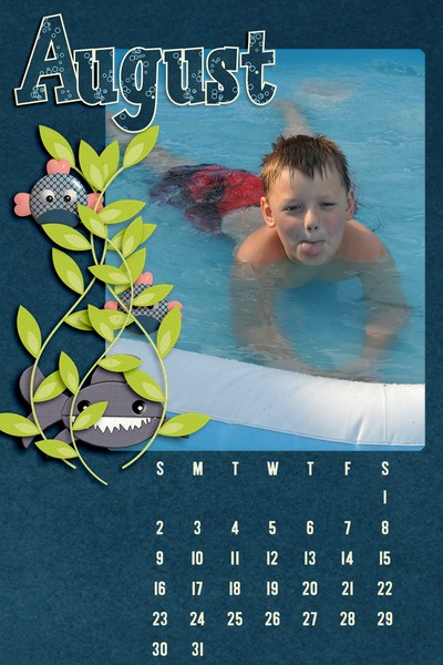 2015 Calendar Page August