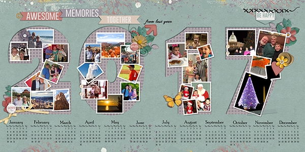 2017 calendar for the side of the refrigerator