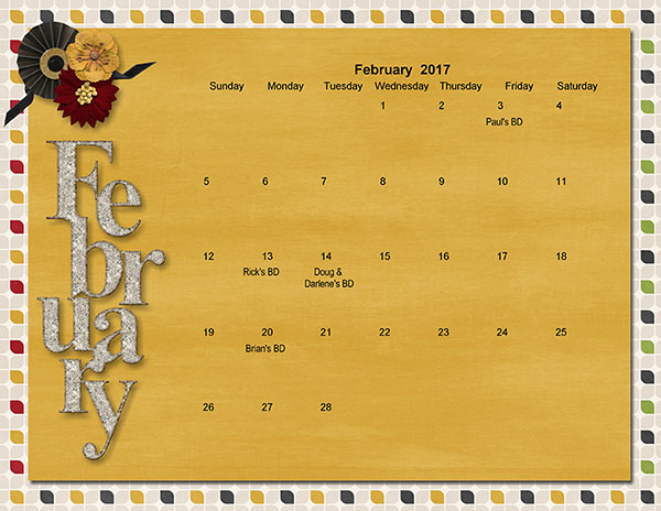 2017 February Calendar