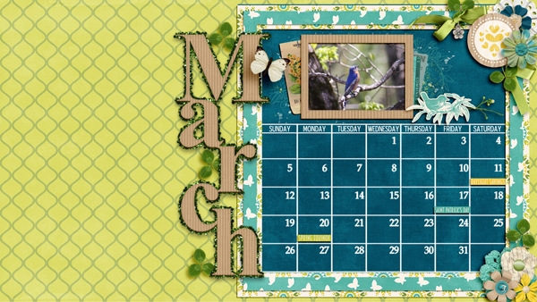 #2017 March Desktop Calendar