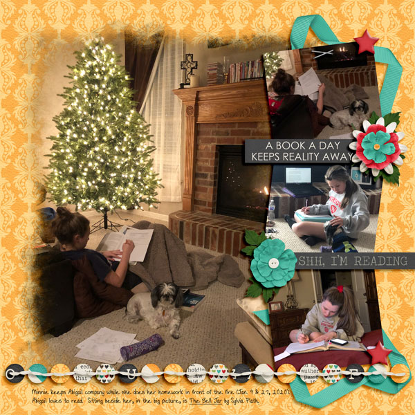 2020.01.09 Abigail homework infront fireplace