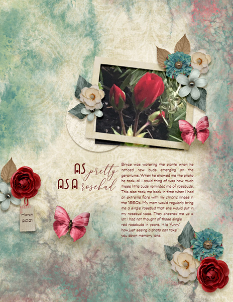 2021-03 Template Challenge - March Geranium Buds
